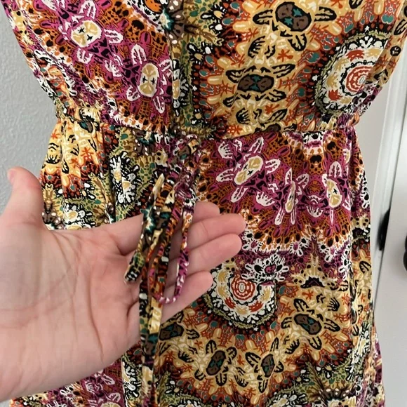 Johnny Martin Strapless Casual Summer Mini Print Dress/Coverup - Picture 4 of 11